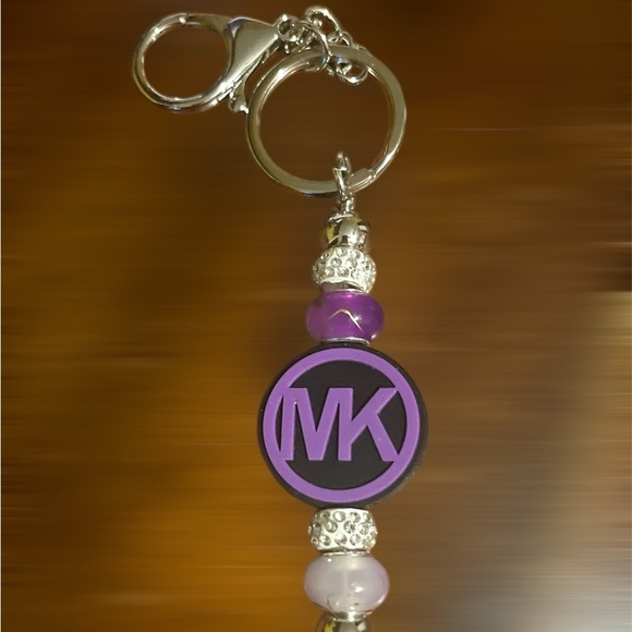 🆕 Fashion DIY Purple and Silver Bag Charm Keychain - Picture 3 of 8